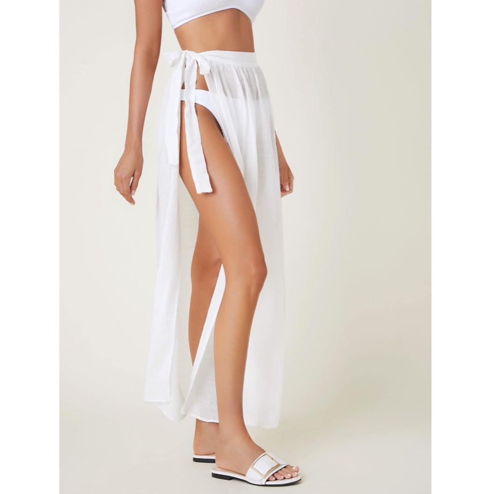 White Sarong Skirt Tie Side - Picture 3 of 15